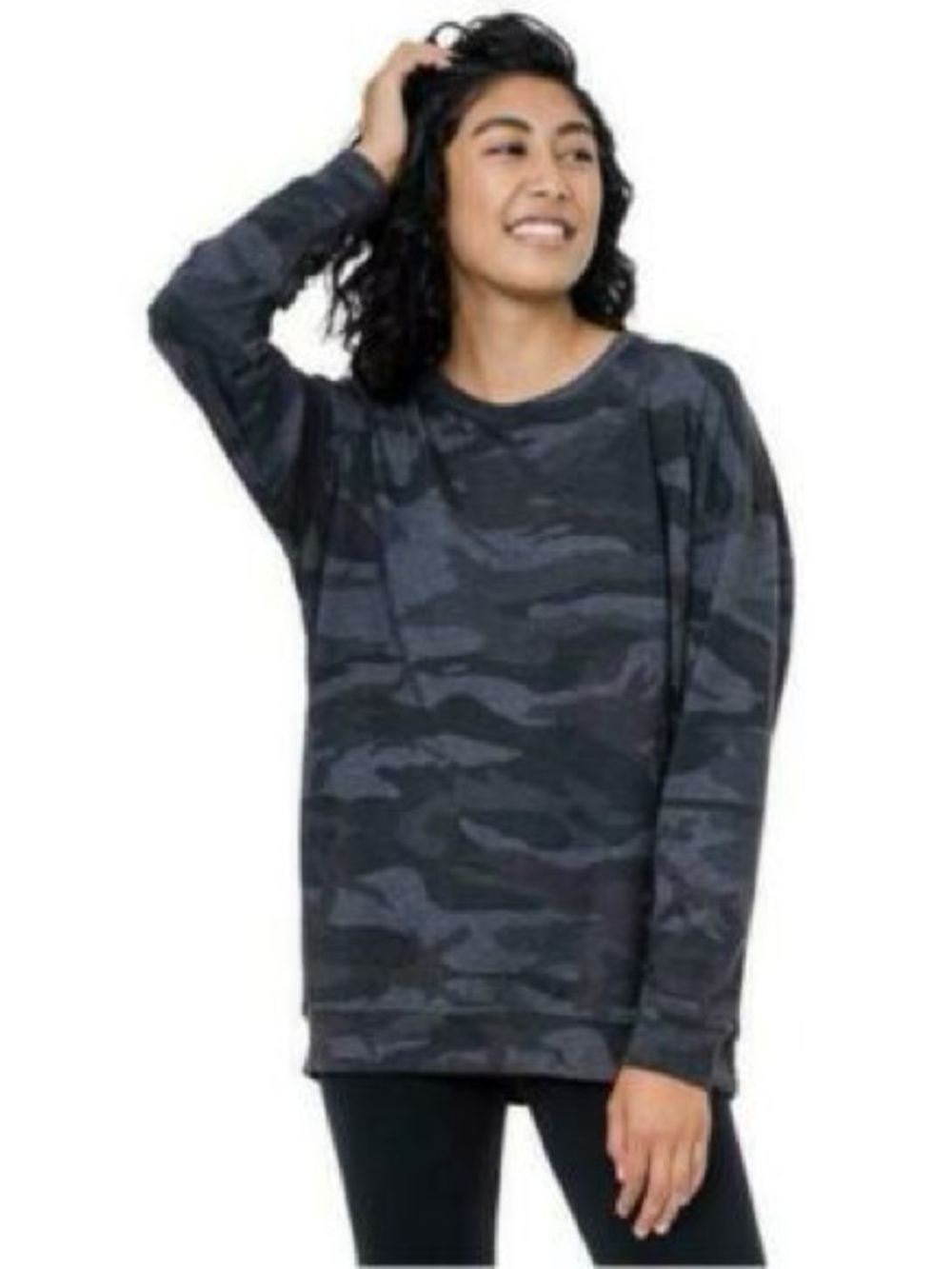 Tuff Athletics Black & Charcoal Camo Long-Sleeve Tee